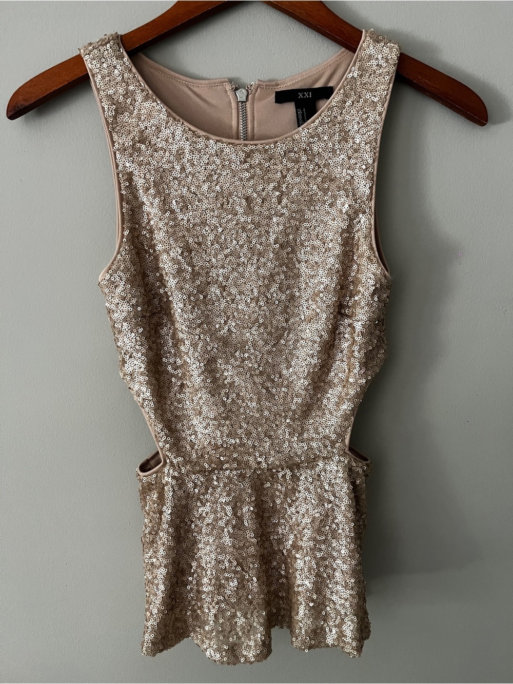 Forever 21 Nude/Rose Gold Sequin Mini Dress